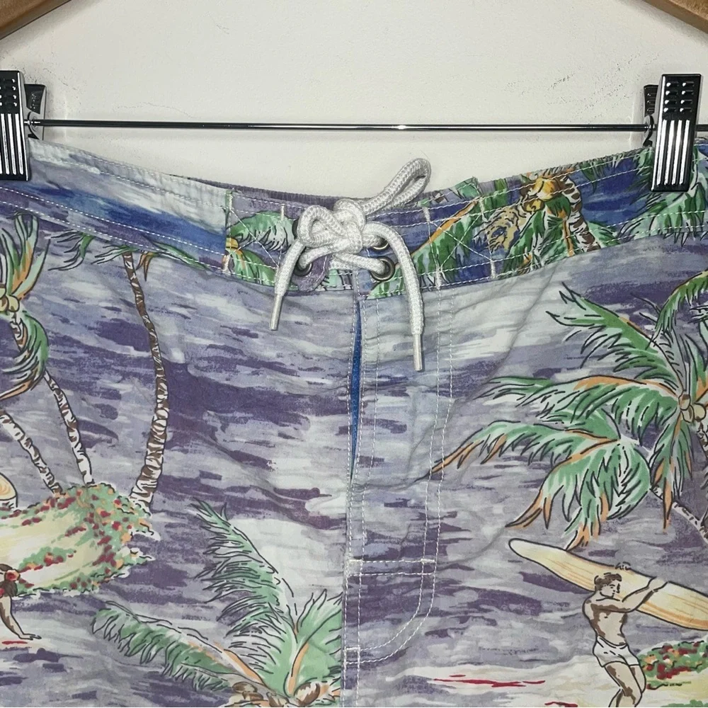 Polo Ralph Lauren Mens Swim Trunks Board Shorts Palm Tree Beach Hawaiian Surfer - Picture 6 of 12